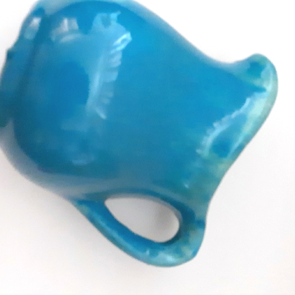 Vintage Azul Water Pitcher - Cottage Chic- Ocean Blue Pottery - Kitchen - Picture 3 of 7